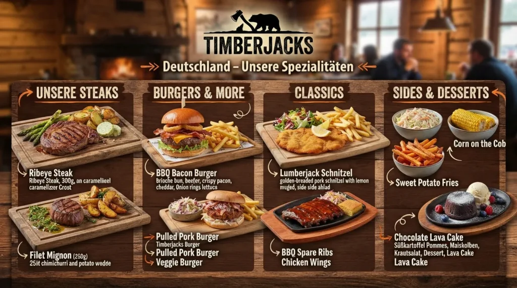 timberjacks speisekarte deutschland